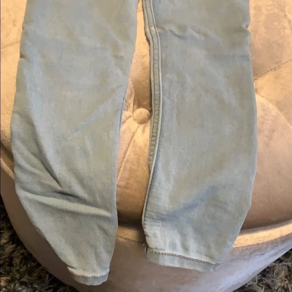 Justice light wash mid rise jean legging, 7 slim